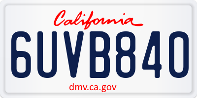 CA license plate 6UVB840
