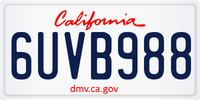 CA license plate 6UVB988