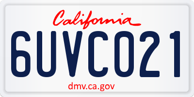 CA license plate 6UVC021