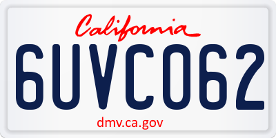 CA license plate 6UVC062