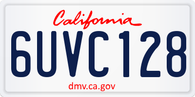 CA license plate 6UVC128