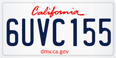 CA license plate 6UVC155