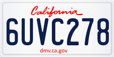CA license plate 6UVC278