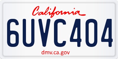 CA license plate 6UVC404