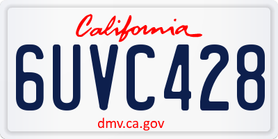 CA license plate 6UVC428