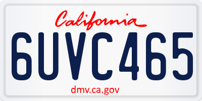 CA license plate 6UVC465