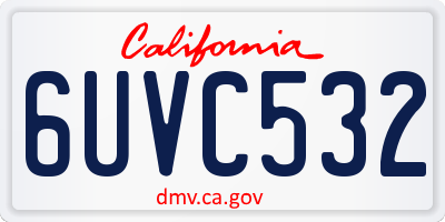 CA license plate 6UVC532