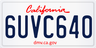 CA license plate 6UVC640