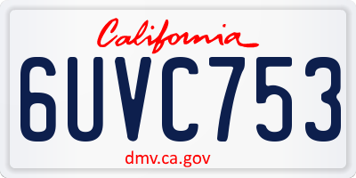 CA license plate 6UVC753