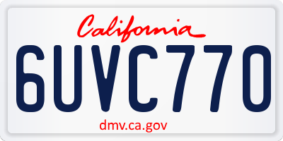 CA license plate 6UVC770