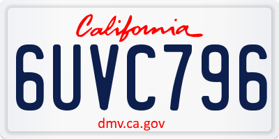CA license plate 6UVC796