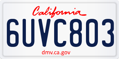 CA license plate 6UVC803