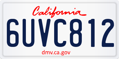 CA license plate 6UVC812