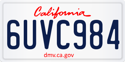 CA license plate 6UVC984