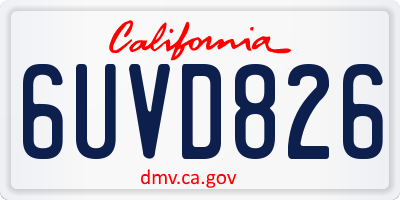 CA license plate 6UVD826