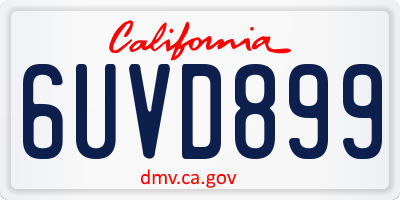 CA license plate 6UVD899