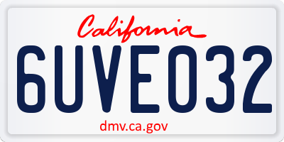 CA license plate 6UVE032