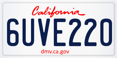 CA license plate 6UVE220