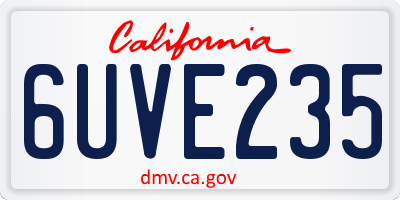 CA license plate 6UVE235