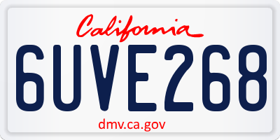 CA license plate 6UVE268