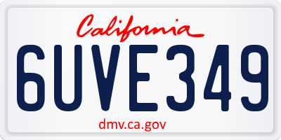 CA license plate 6UVE349
