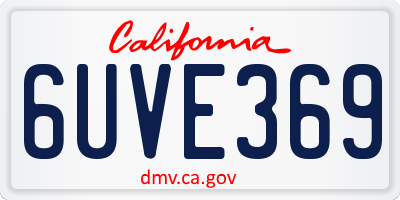 CA license plate 6UVE369
