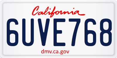 CA license plate 6UVE768