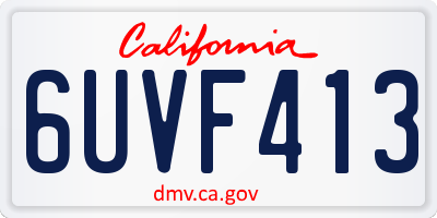 CA license plate 6UVF413
