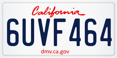 CA license plate 6UVF464