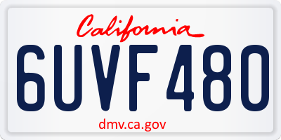 CA license plate 6UVF480