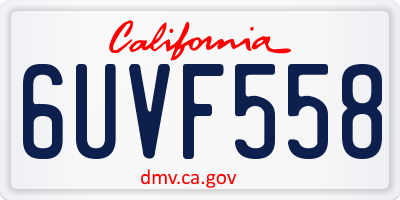 CA license plate 6UVF558