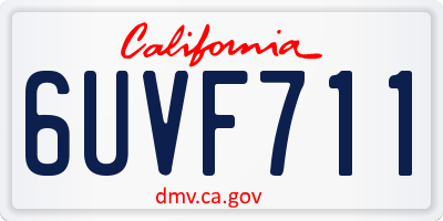 CA license plate 6UVF711