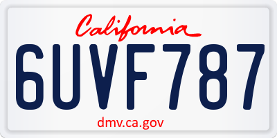 CA license plate 6UVF787