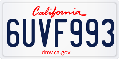 CA license plate 6UVF993