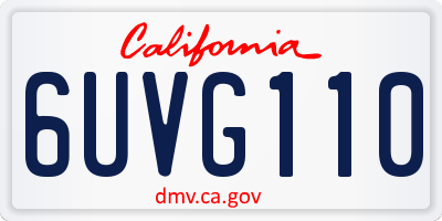 CA license plate 6UVG110
