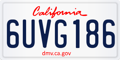 CA license plate 6UVG186
