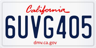 CA license plate 6UVG405