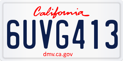 CA license plate 6UVG413