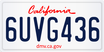CA license plate 6UVG436