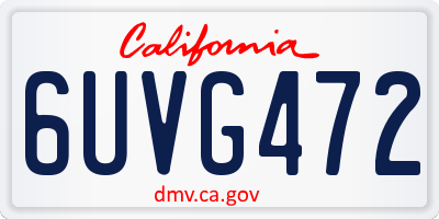 CA license plate 6UVG472