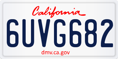 CA license plate 6UVG682