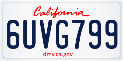 CA license plate 6UVG799