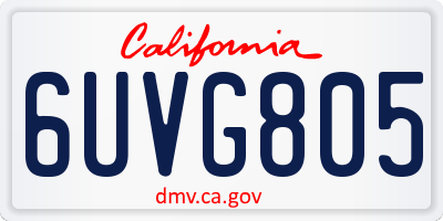 CA license plate 6UVG805