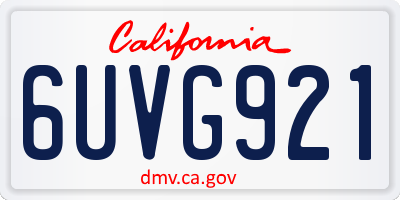 CA license plate 6UVG921
