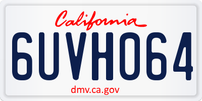 CA license plate 6UVH064