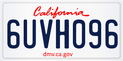 CA license plate 6UVH096