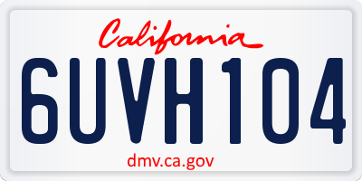 CA license plate 6UVH104