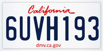 CA license plate 6UVH193