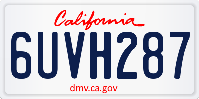 CA license plate 6UVH287