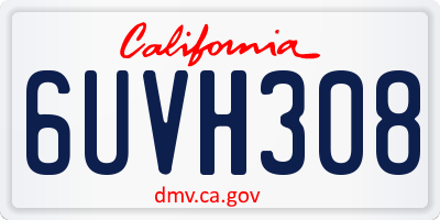 CA license plate 6UVH308